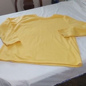 Yellow Long Sleeve Sweat Shirt Fleece Inside Size 3xl